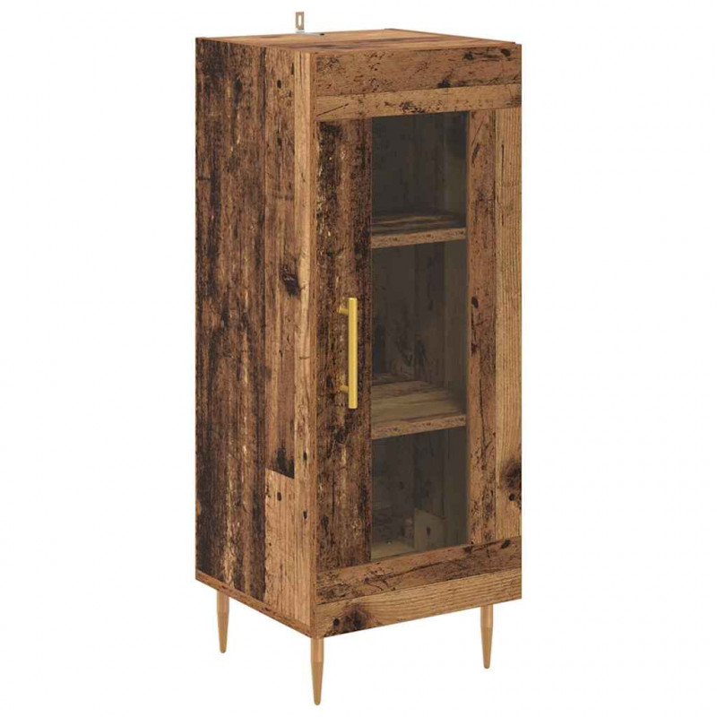 Highboard 2 pcs Stare drewno Materiał drewnopochodny