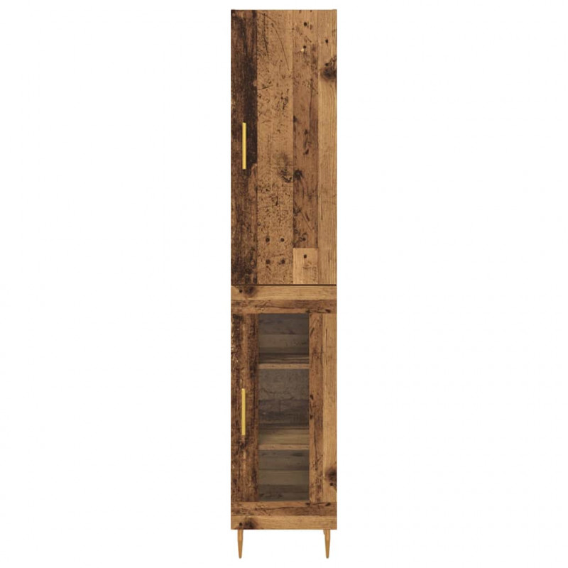 Highboard 2 pcs Stare drewno Materiał drewnopochodny