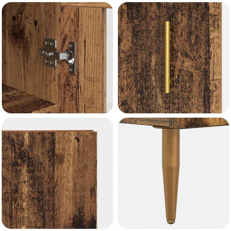 Highboard 2 pcs Stare drewno Materiał drewnopochodny