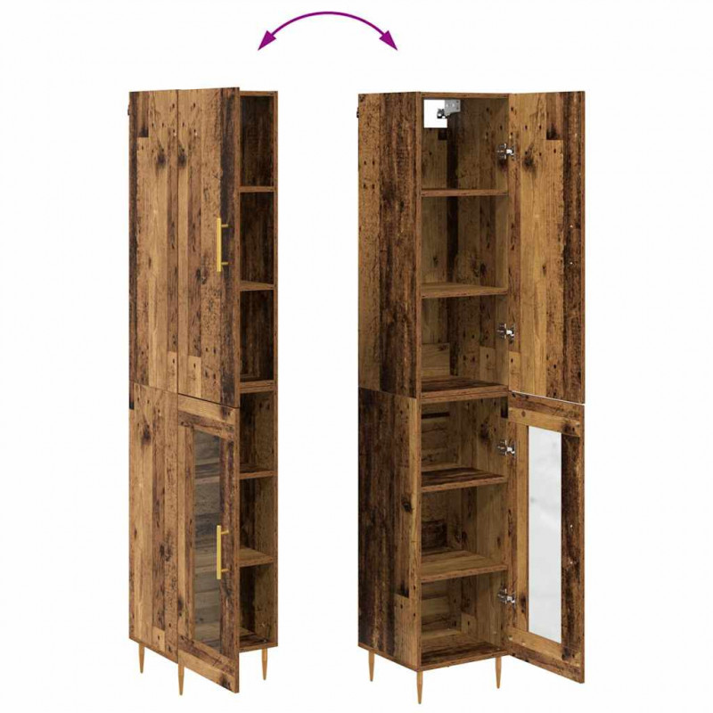 Highboard 2 pcs Stare drewno Materiał drewnopochodny