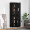 Highboard Czarny Dąb 69,5 x 34 x 180 cm Materiał drewnopochodny