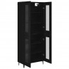 Highboard Czarny Dąb 69,5 x 34 x 180 cm Materiał drewnopochodny