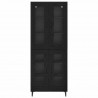 Highboard Czarny Dąb 69,5 x 34 x 180 cm Materiał drewnopochodny