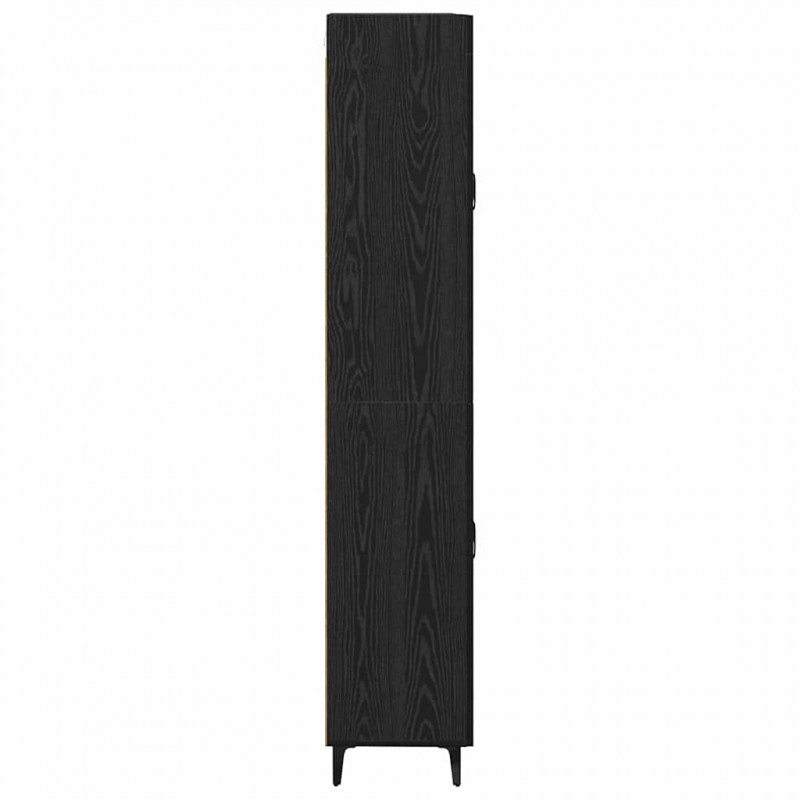 Highboard Czarny Dąb 69,5 x 34 x 180 cm Materiał drewnopochodny