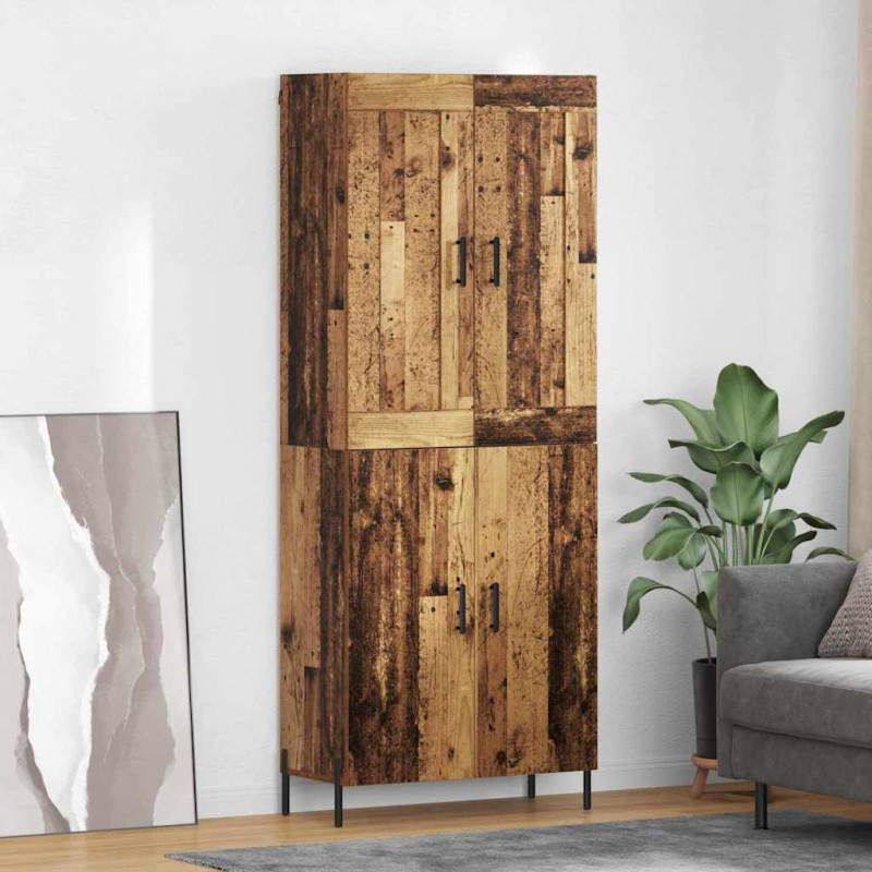 Highboard 2 pcs Stare drewno Materiał drewnopochodny