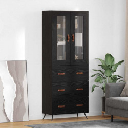Szafka higiena z półką 2 pcs Czarny Dąb Materiał drewnopochodny