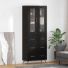 Szafka higiena z półką 2 pcs Czarny Dąb Materiał drewnopochodny