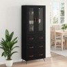 Szafka higiena z półką 2 pcs Czarny Dąb Materiał drewnopochodny