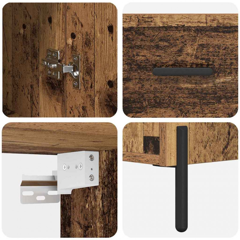 Highboard 2 pcs Stare drewno Materiał drewnopochodny