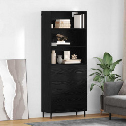 Highboard z szufladą Czarny Dąb 69,5 x 34 x 180 cm