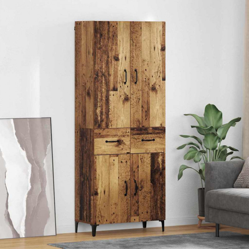 Highboard Montowane na ścianie Stare drewno 69,5 x 34 x 180 cm