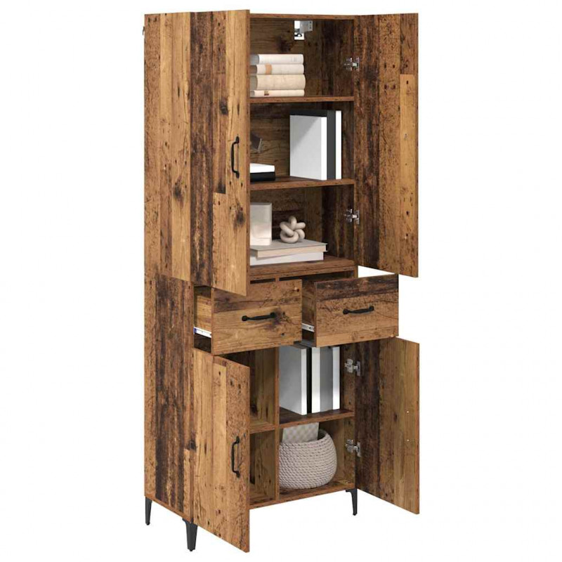 Highboard Montowane na ścianie Stare drewno 69,5 x 34 x 180 cm