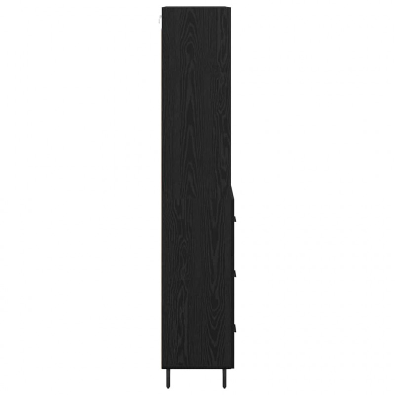 Highboard z szufladą Czarny Dąb 69,5 x 34 x 180 cm