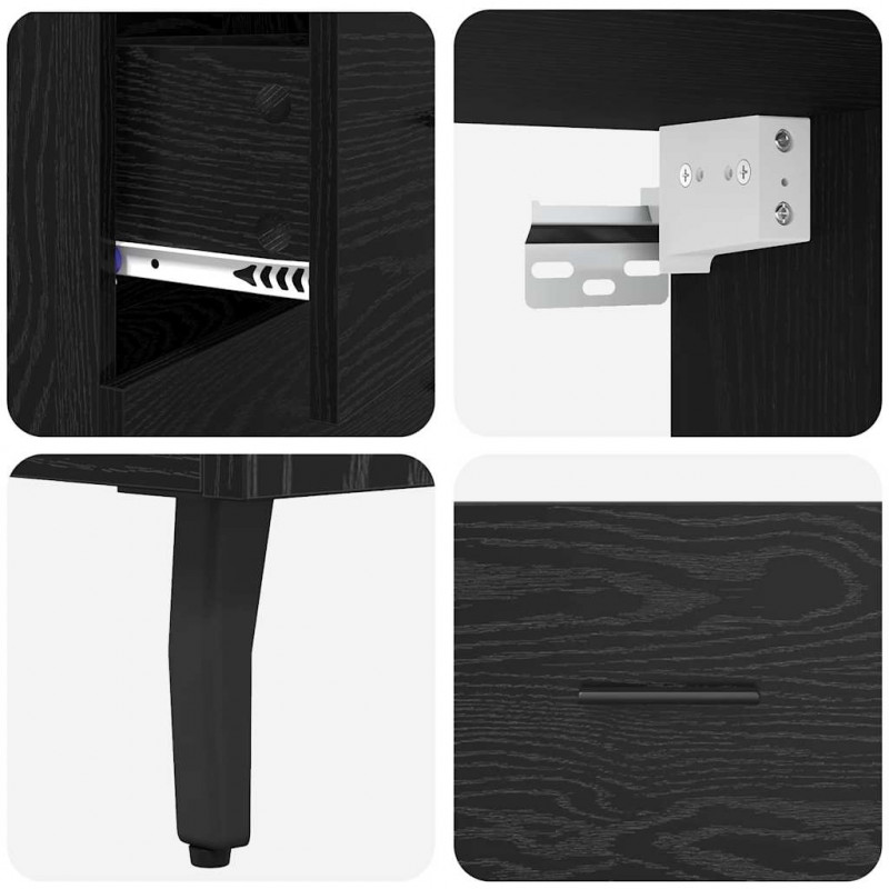 Highboard z szufladą Czarny Dąb 69,5 x 34 x 180 cm
