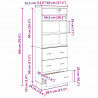 Highboard z szufladą Czarny Dąb 69,5 x 34 x 180 cm