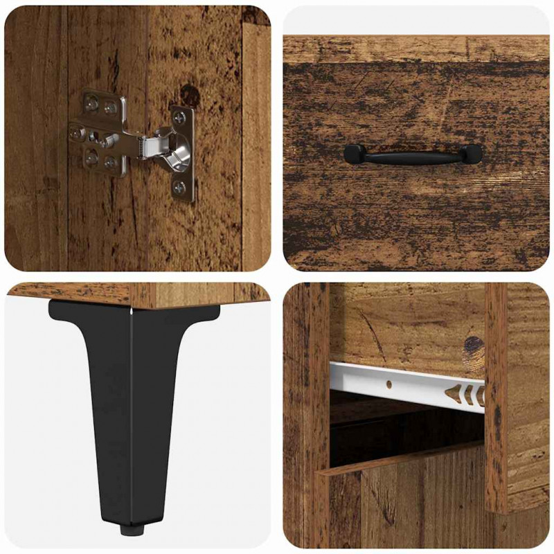 Highboard Montowane na ścianie Stare drewno 69,5 x 34 x 180 cm