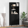 Highboard Czarny Dąb 69,5 x 34 x 180 cm Materiał drewnopochodny