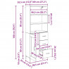 Highboard Czarny Dąb 69,5 x 34 x 180 cm Materiał drewnopochodny