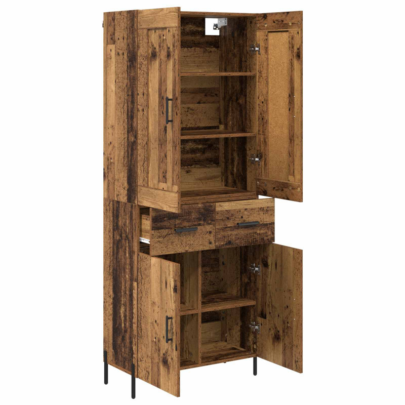 Highboard 2 pcs Stare drewno Materiał drewnopochodny