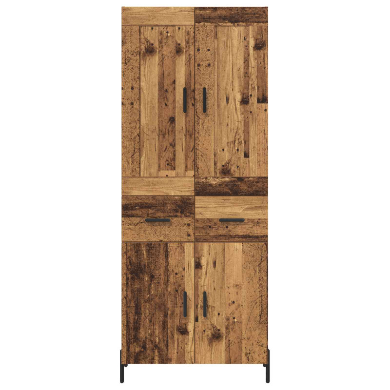 Highboard 2 pcs Stare drewno Materiał drewnopochodny