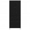 Highboard Czarny Dąb 69,5 x 34 x 180 cm Materiał drewnopochodny