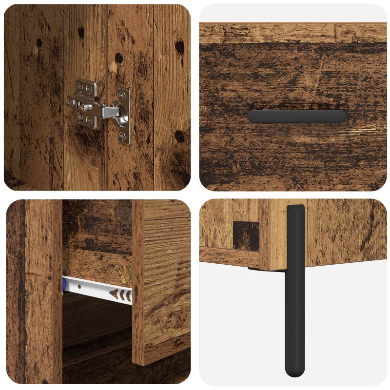 Highboard 2 pcs Stare drewno Materiał drewnopochodny