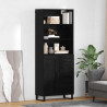 Highboard Czarny Dąb 69,5 x 34 x 180 cm Materiał drewnopochodny