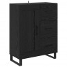 Highboard Czarny Dąb 69,5 x 34 x 180 cm Materiał drewnopochodny