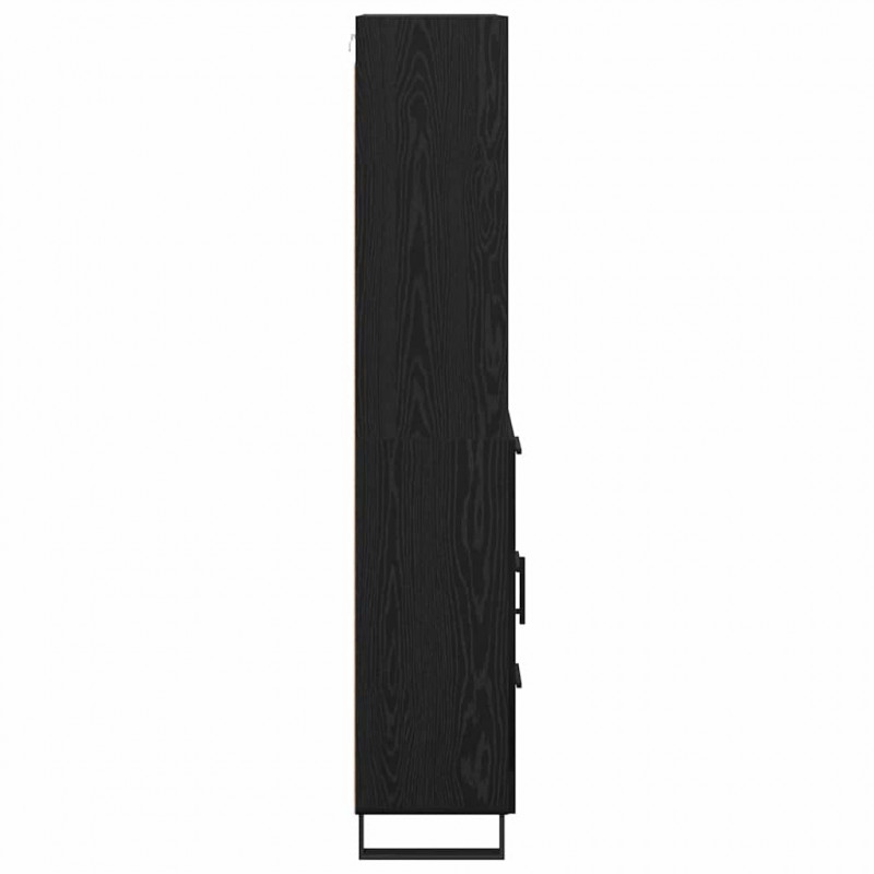 Highboard Czarny Dąb 69,5 x 34 x 180 cm Materiał drewnopochodny