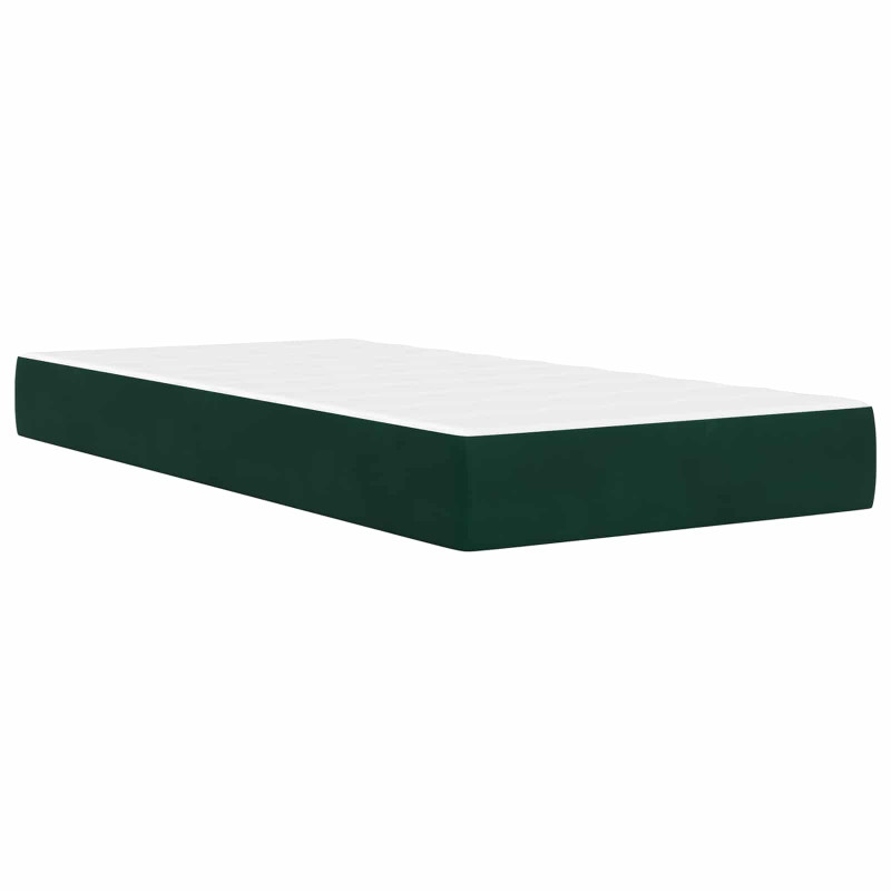 Ramka łóżka z materacem Ciemna zieleń 80 x 200 cm Aksamit