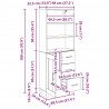 Highboard Czarny Dąb 69,5 x 34 x 180 cm Materiał drewnopochodny