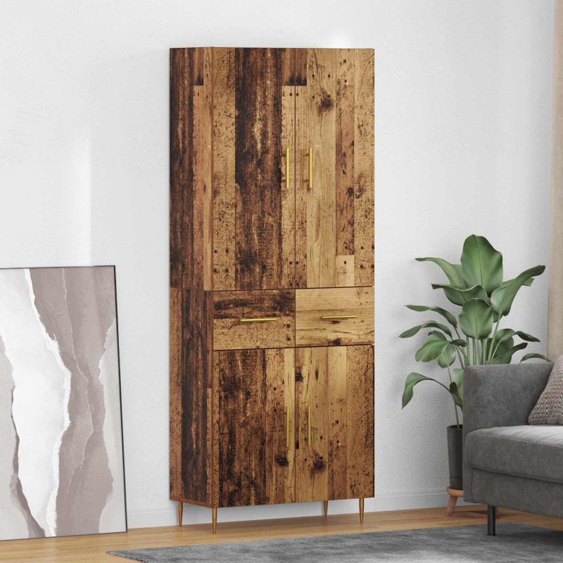Highboard Montowane na ścianie Stare drewno 69,5 x 34 x 180 cm