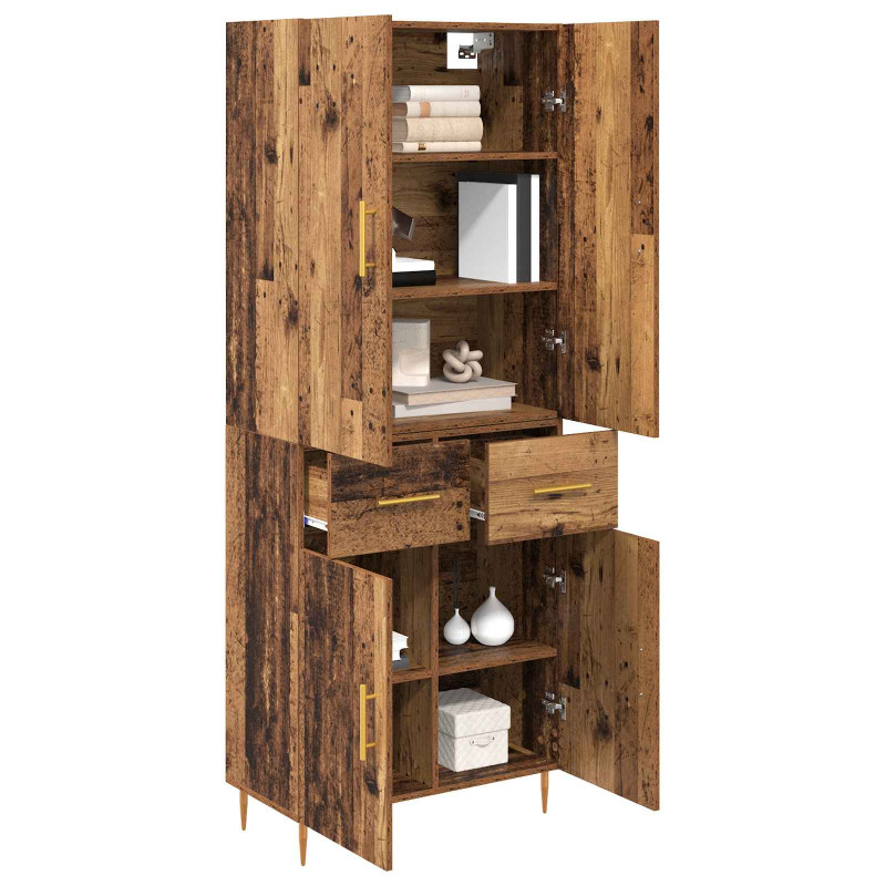 Highboard Montowane na ścianie Stare drewno 69,5 x 34 x 180 cm