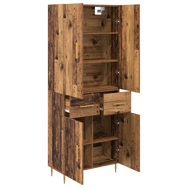 Highboard Montowane na ścianie Stare drewno 69,5 x 34 x 180 cm