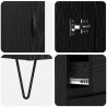 Highboard 2 pcs Czarny Dąb Drewno inżynieryjne i szkło