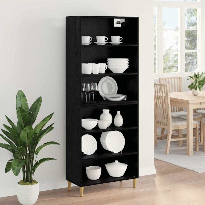 Highboard Czarny Dąb 69,5 x 32,5 x 180 cm