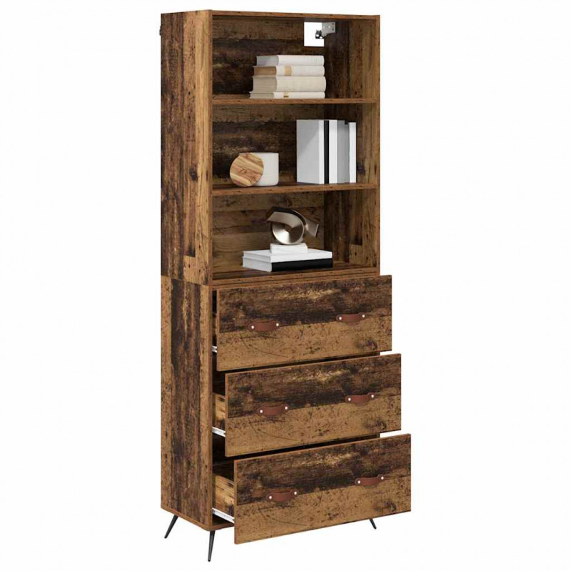 Highboard z szufladą Stare drewno 69,5 x 34 x 180 cm