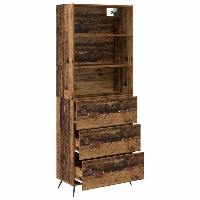 Highboard z szufladą Stare drewno 69,5 x 34 x 180 cm