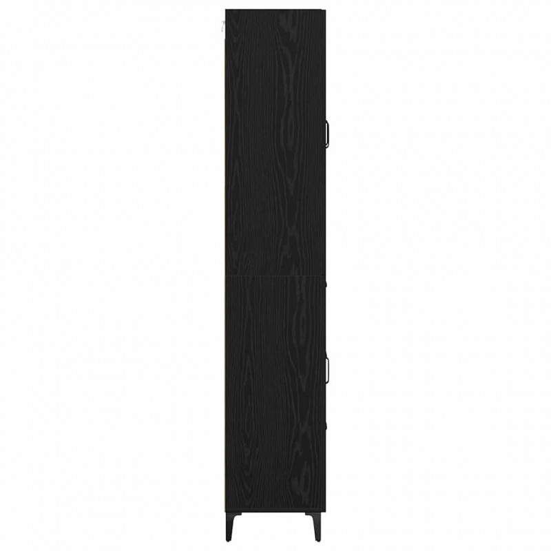 Highboard Czarny Dąb 69,5 x 34 x 180 cm Materiał drewnopochodny