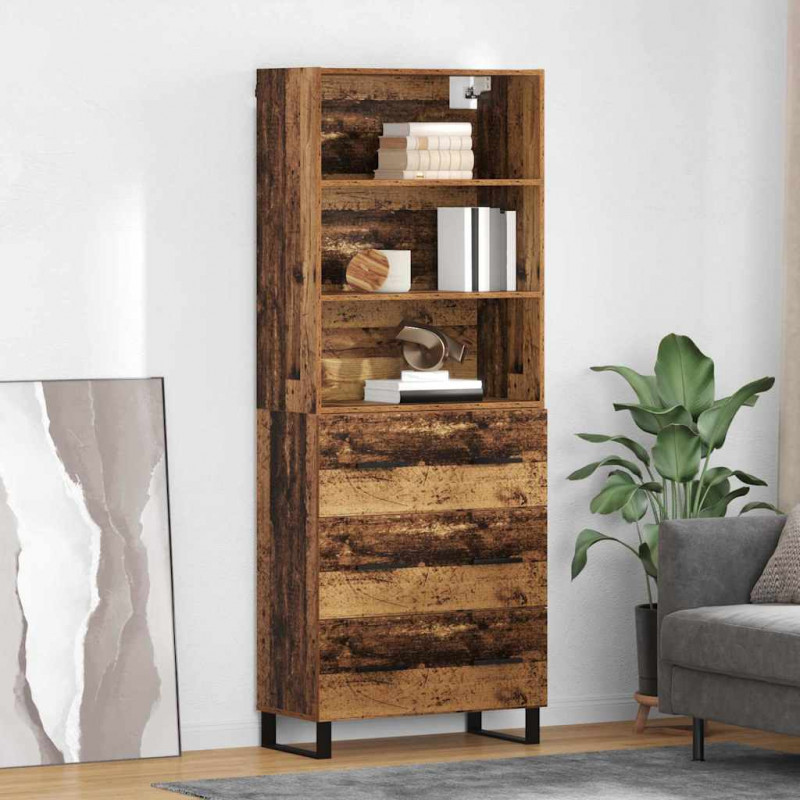 Highboard z szufladą Stare drewno 69,5 x 34 x 180 cm
