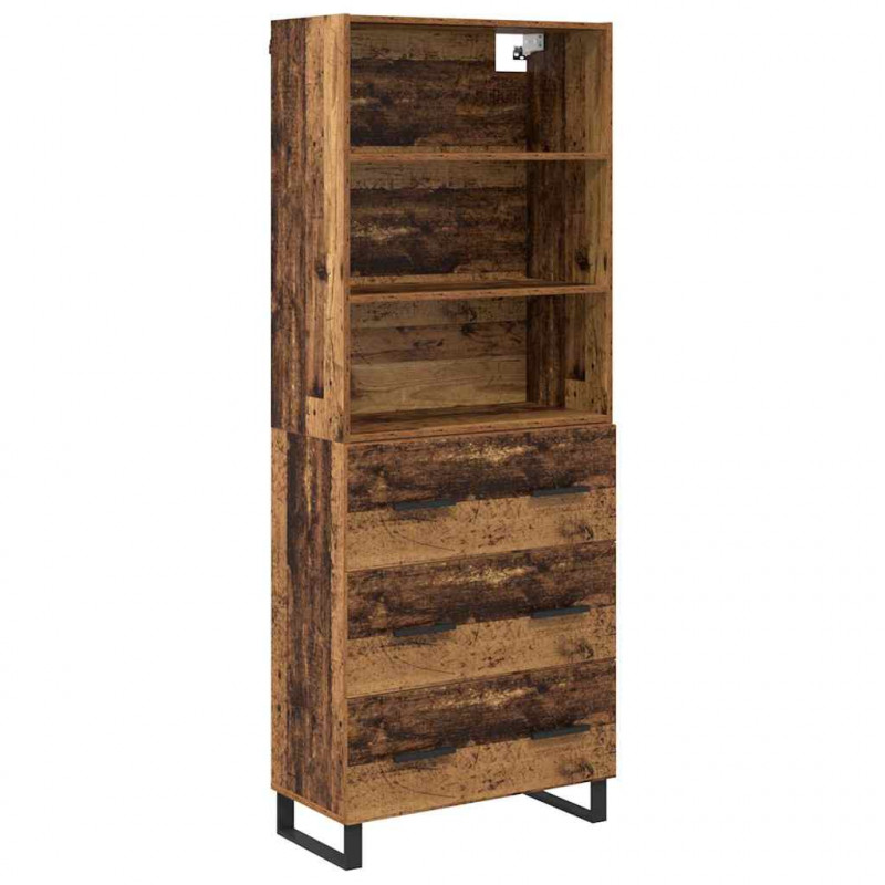 Highboard z szufladą Stare drewno 69,5 x 34 x 180 cm