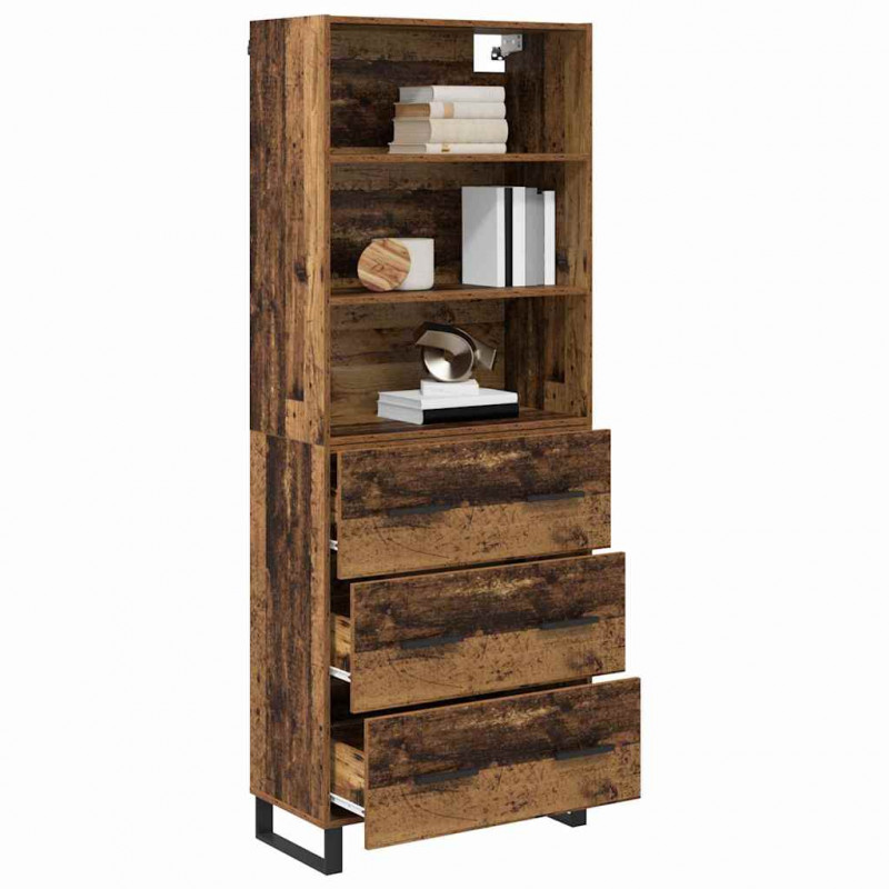 Highboard z szufladą Stare drewno 69,5 x 34 x 180 cm