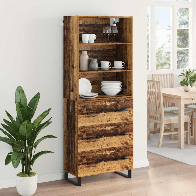 Highboard z szufladą Stare drewno 69,5 x 34 x 180 cm