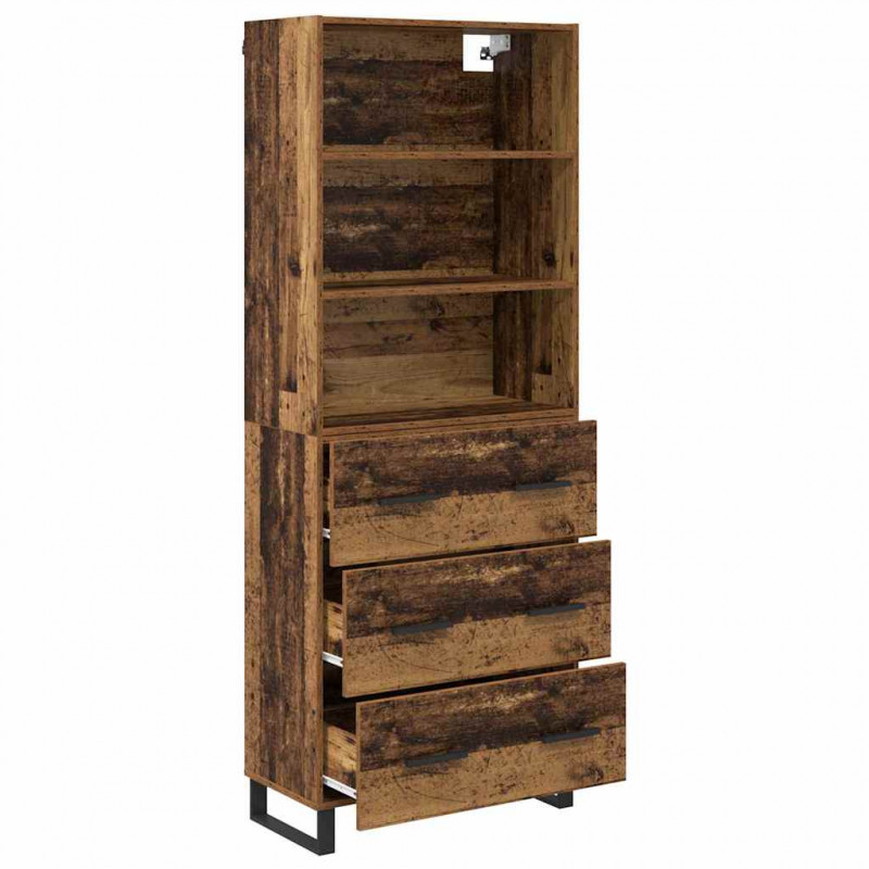 Highboard z szufladą Stare drewno 69,5 x 34 x 180 cm