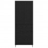 Highboard z szufladą 2 pcs Czarny Dąb Materiał drewnopochodny