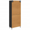 Highboard z szufladą 2 pcs Czarny Dąb Materiał drewnopochodny