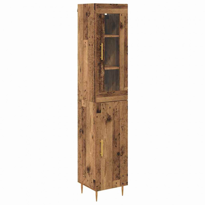 Highboard 2 pcs Stare drewno Materiał drewnopochodny