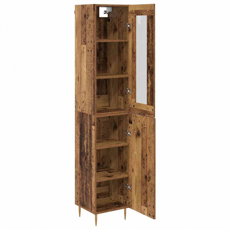 Highboard 2 pcs Stare drewno Materiał drewnopochodny