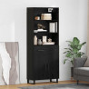 Highboard Czarny Dąb 69,5 x 34 x 180 cm Materiał drewnopochodny