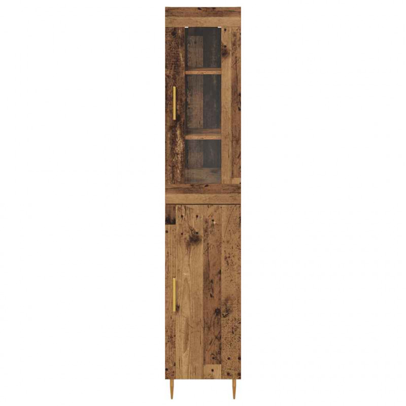 Highboard 2 pcs Stare drewno Materiał drewnopochodny